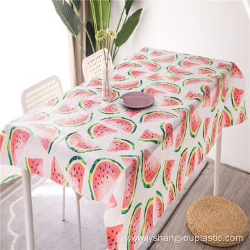 Custom printing watermelon flannel back tablecloth